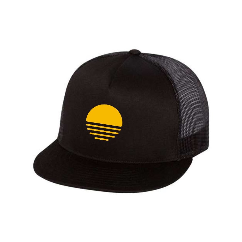 Vaporwave Sun Trucker Hat, Lofi, Chill Hop